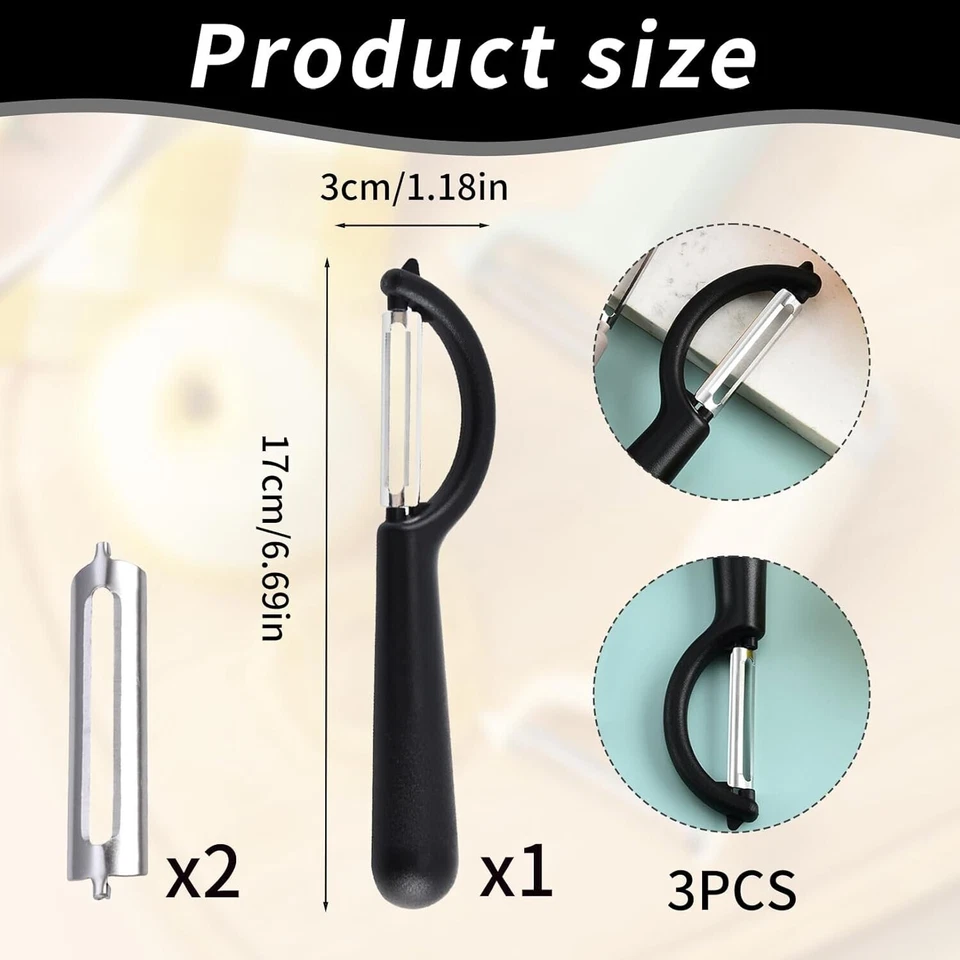 P-Schäler Tupper Set Mit 2 Ersatzklingen,Sparschäler Für Gemüse,Universell Karto - Bild 2 von 4