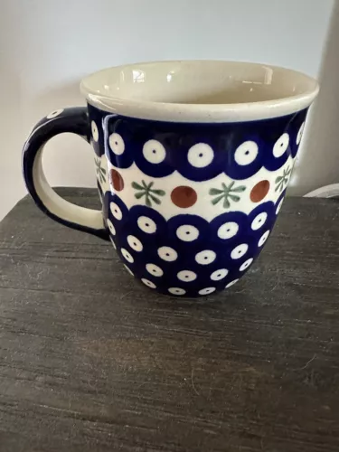 Boleslawiec Polish Pottery Polka Dot Mug