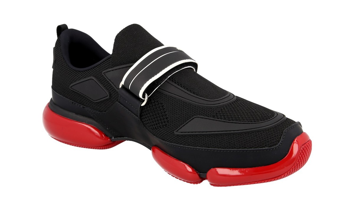 PRADA Cloudbust Slip On Sneakers - 2OG064 - Black Red - NEW