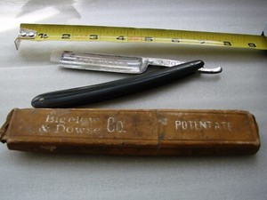 Vintage straight razor, "Bigelow & Dowse "- Potentate, Thick Heavy bld, Germany.