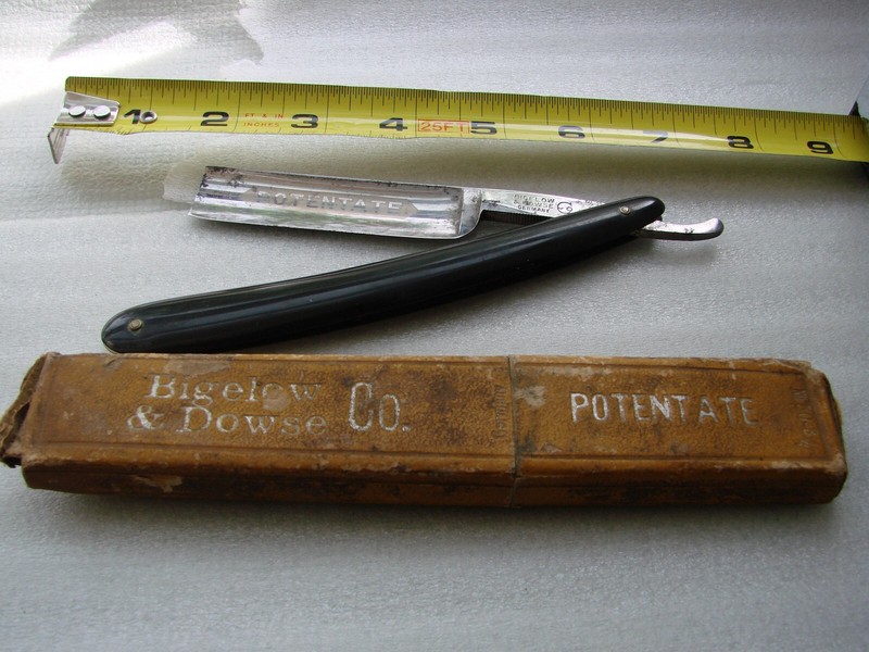 Vintage straight razor, "Bigelow & Dowse "- Potentate, Thick Heavy bld, Germany.