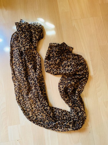 Großer langer seidiger Schal im LEOPARDENLOOK , L : 180 cm , B : 50 cm - Bild 5 von 7