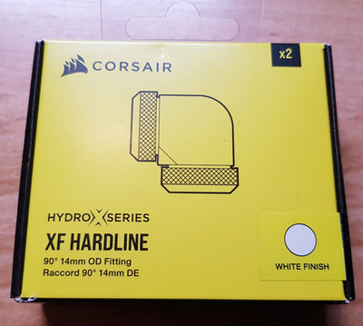 Corsair Hydro X Series XF HARDLINE 90 Grad 14mm OD Fitting - weiß - Neu/OVP