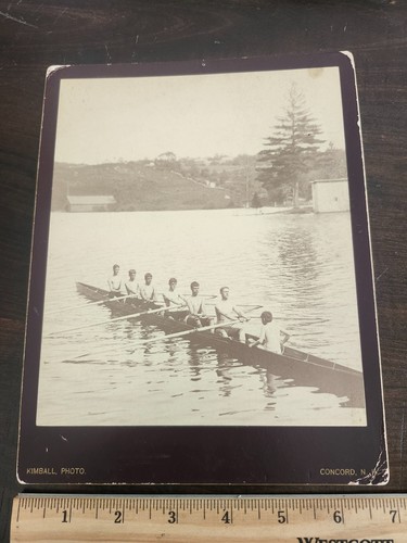 1885 Concord New Hampshire Halcyon Boat Club Rowing Crew Photograph