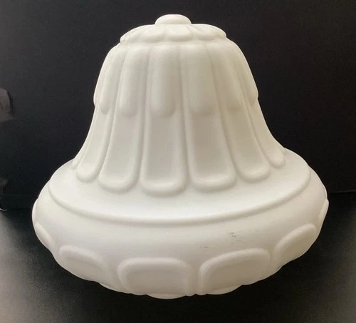 Vintage Art Deco Satin Milk Glass Acorn Style Ceiling Lamp Shade 3.25” Fitter