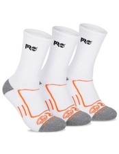 Mens Work Crew Socks 3-Pack Moisture Wicking Cushioned Athletic White Size 7-12