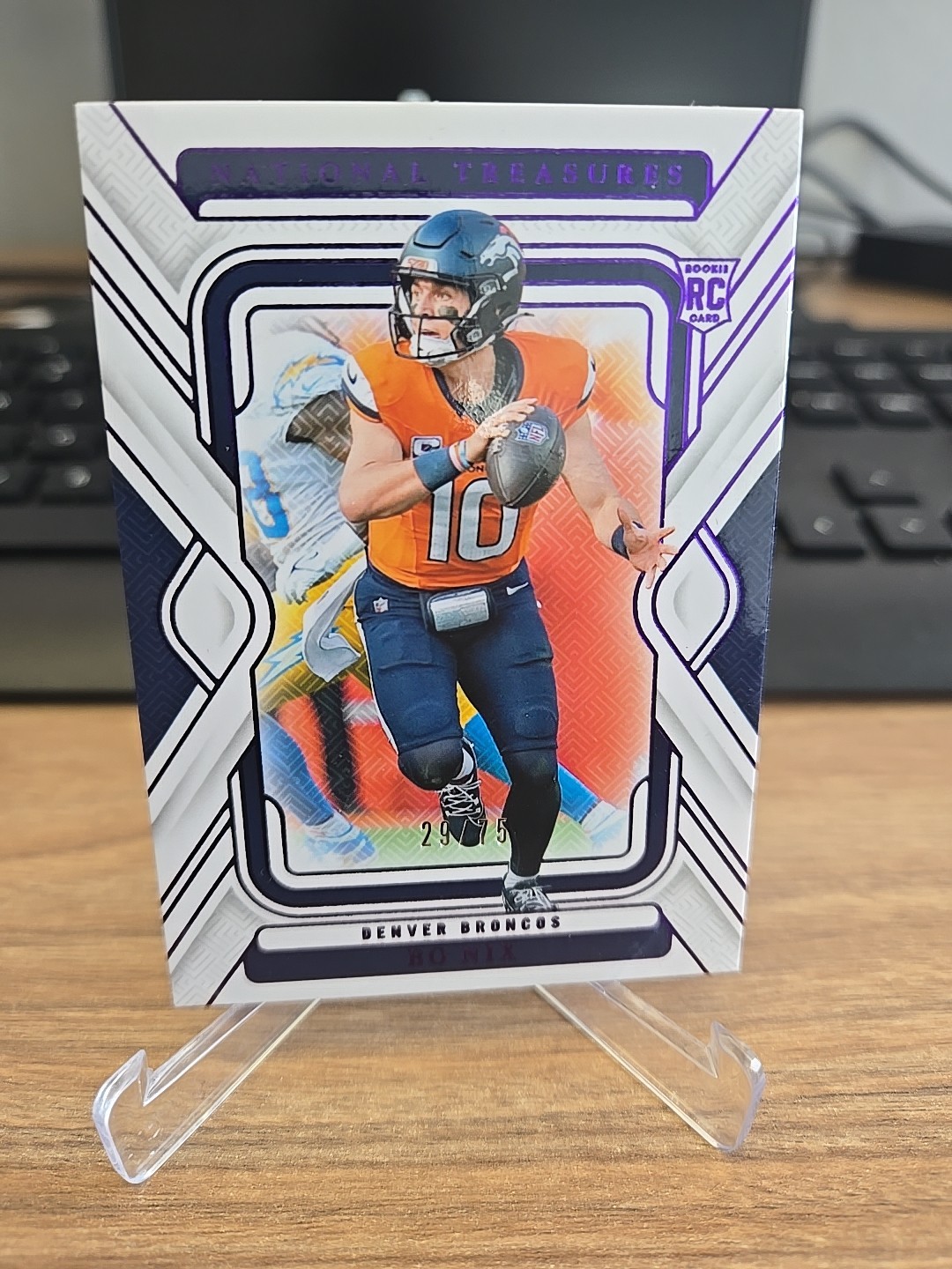 2024 Panini National Treasures - Bo Nix #31 Purple /75 (RC)