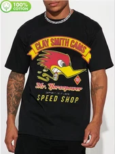 Men'S Clay Smith Cams Mr Horsepower Speed Shop Vintage Racing Graphic T-Shirt -