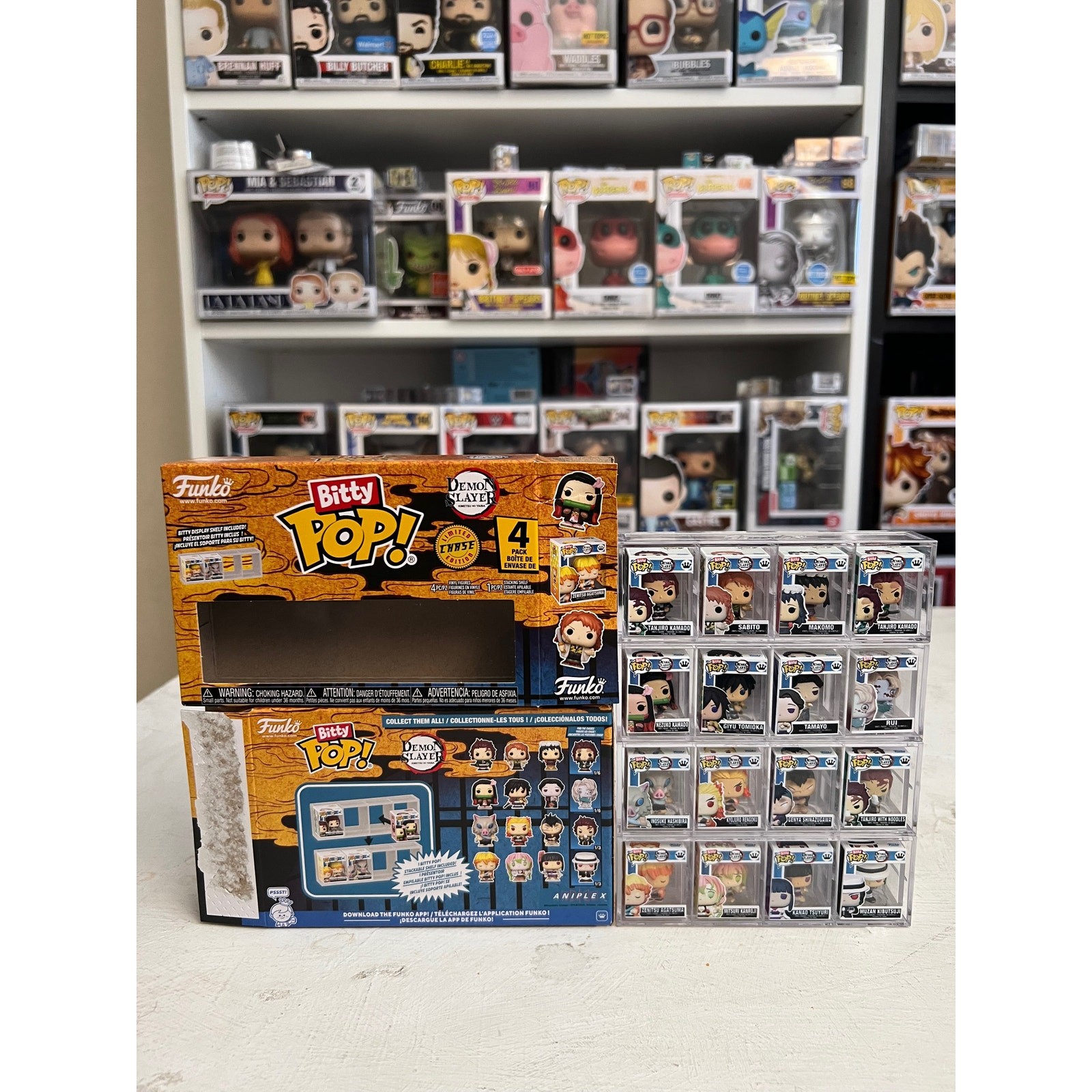 JUEGO COMPLETO BITTY MULTIPACK DEMON SLAYER 1" Funko Pops con TODOS LOS 4 RAROS LE CHASES