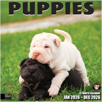 Select - Puppies 2026 Wall Calendar 12 Month | 12'' X 24'' Open | Thick & Sturdy