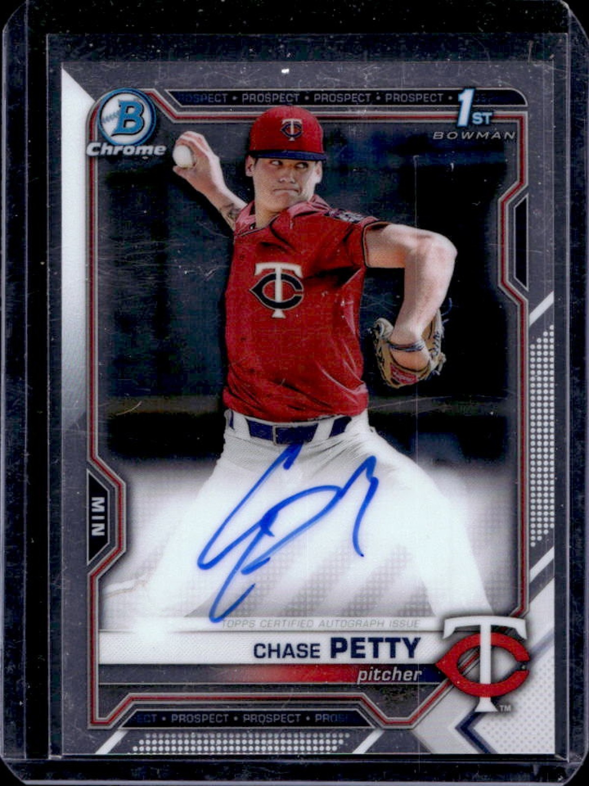 2021 Bowman Draft Chase Petty Chrome Auto RC 1st #CDA-CP Twins