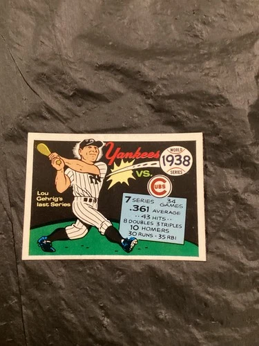 1970 Fleer World Series - #35 1938 Yankees vs Cubs/Lou Gehrig EX/MT