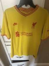 Nike Liverpool FC 2021-22 Third Kit Yellow Red Jersey Men XL Soccer Football