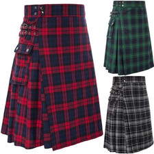 Men'S scotish Short Skirt Traditional Highland Tartan Kilt Vintage Gothic skirt