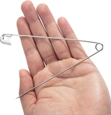- 5 Inch Safety Pins 5 Pack Silver Extra Large Heavy Duty Giant Oversized For...