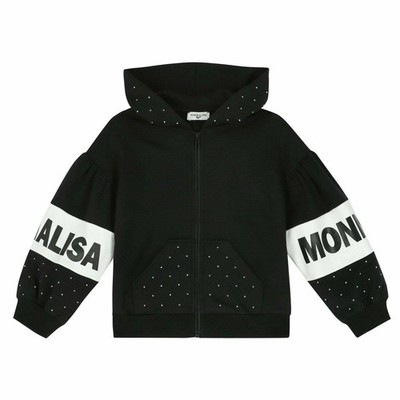 MonnaLisa hoodie with white sleeve panels and stud accent
