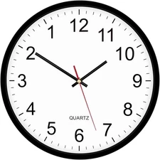 Black Backwards Wall Clock Runs Counterclockwise 12 Inch Silent Non Ticking B...