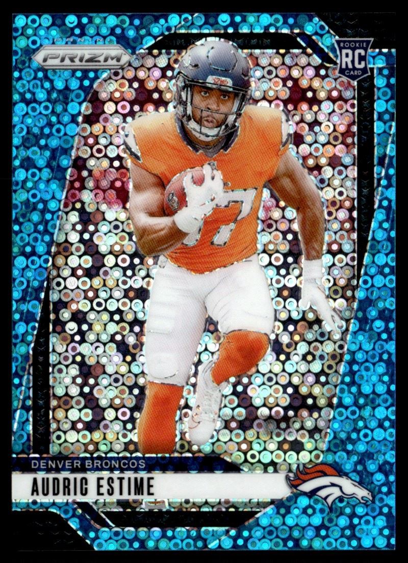 2024 Prizm Blue No Huddle Prizms Audric Estime Rookie 31/99 Denver Broncos #306