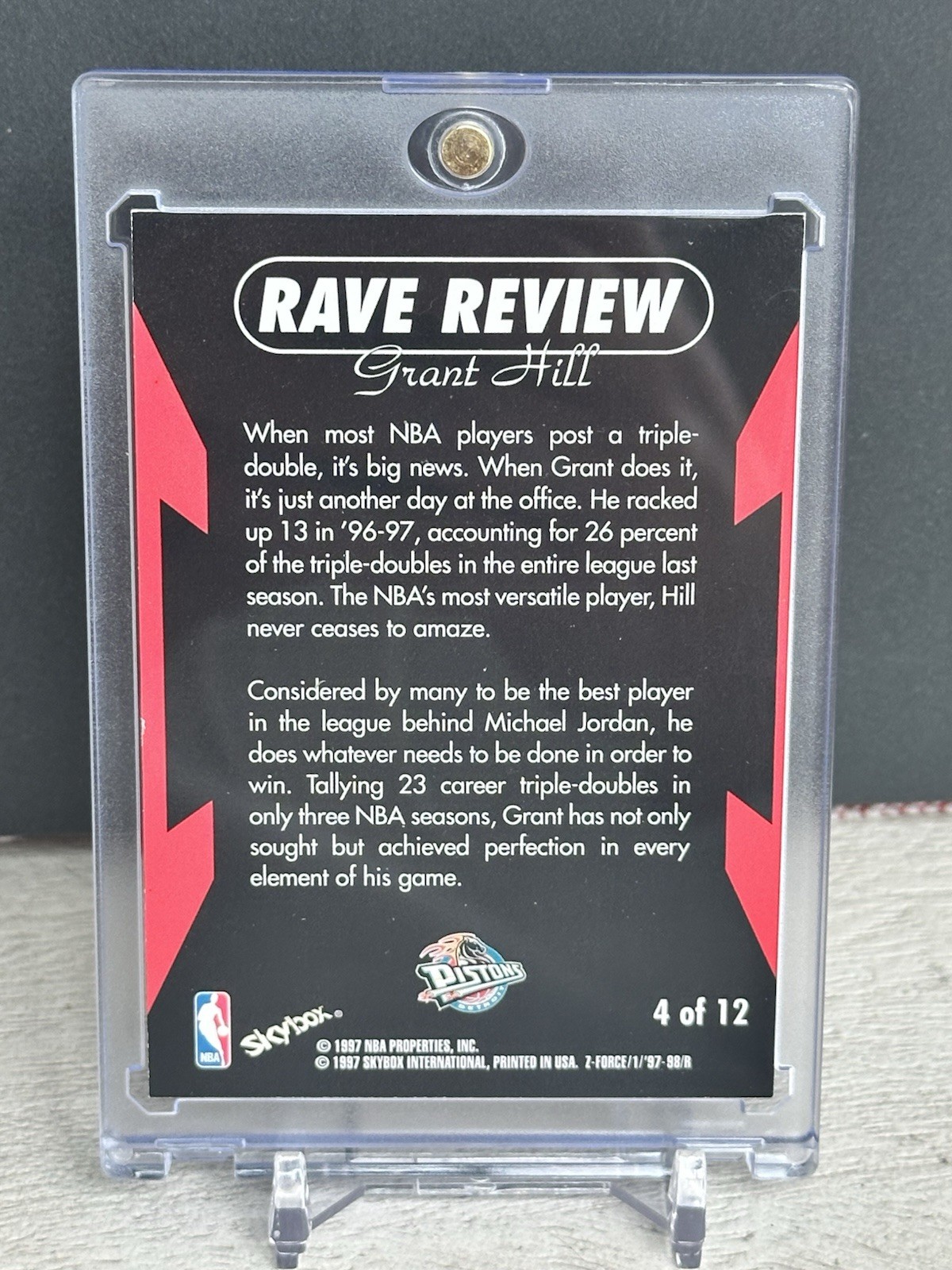 1997-98 Skybox Z Force Rave Review Grant Hill #4 Of 12