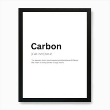 Carbon Definition Meaning Art Print Framed Wall Art Poster Canvas Print Picture
