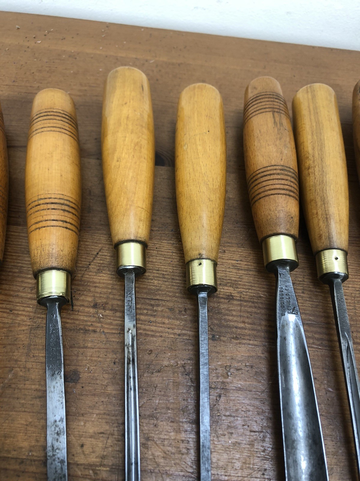 12 Carving Chisels 10 Addis + 2 Other 