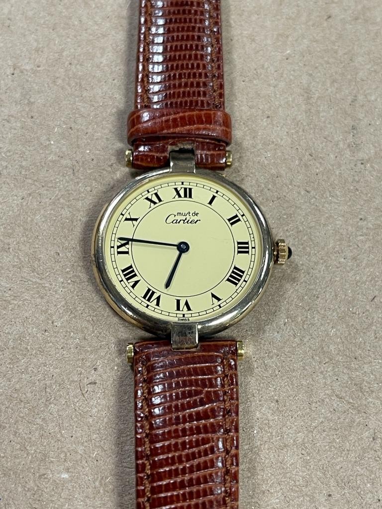 CARTIER MUST DE VENDOME VERMEIL ARGENT 925 30mm QUARTZ WATCH. | eBay