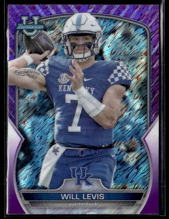 L64,048 - 2022 Bowman Chrome University Purple Shimmer Refractors #5 Will Levis