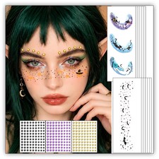 Halloween Glitter Freckles Temporary Face Tattoos for Party Cosplay Makeup