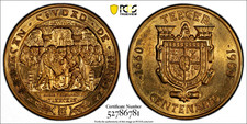 1960 Mexico Grove 770b Tehuacán 3er Centenario Medalla Ae Bronce PCGS MS64