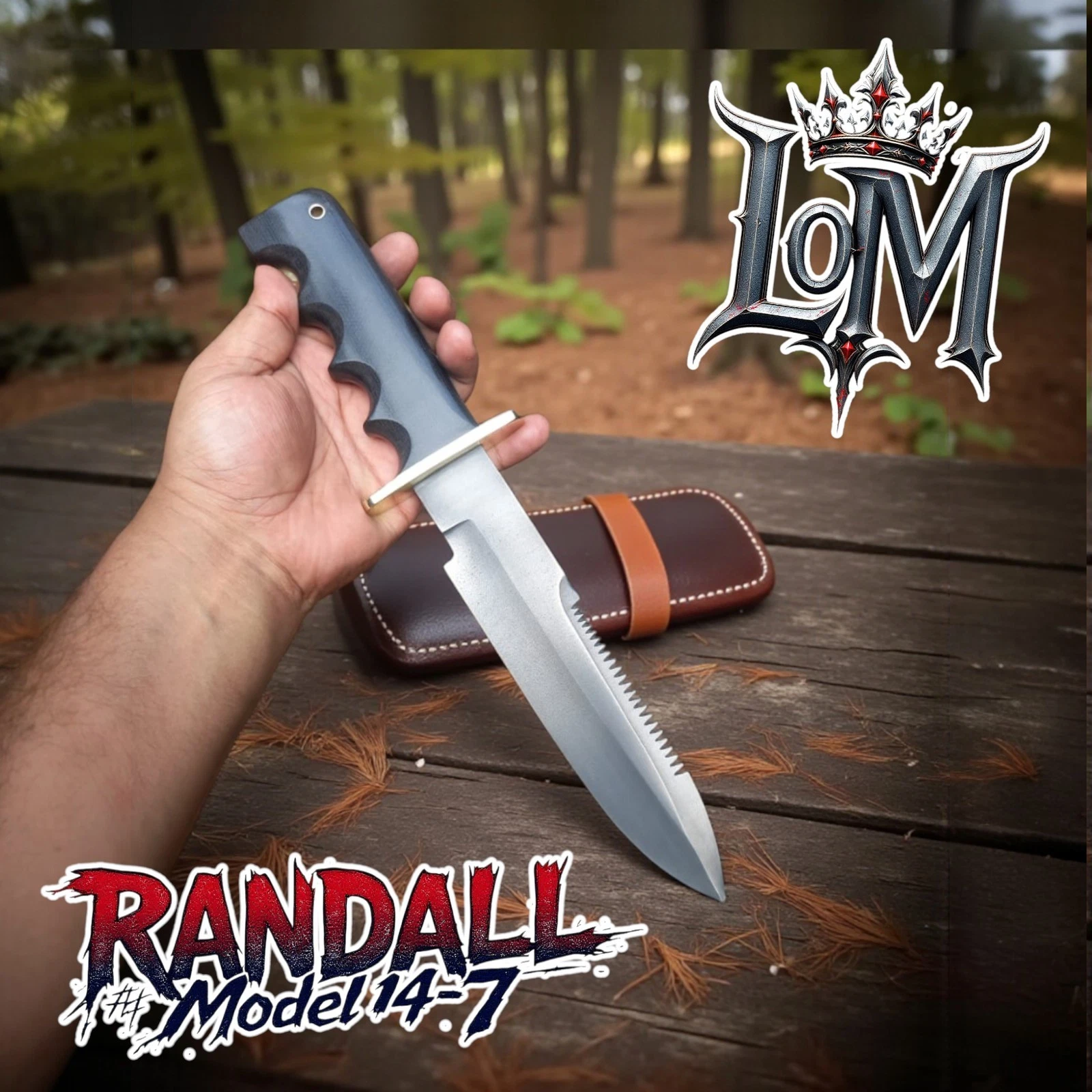Handmade Acid Wash Randall "Attack Survival" Hunting Knife Replica W/ Sheath