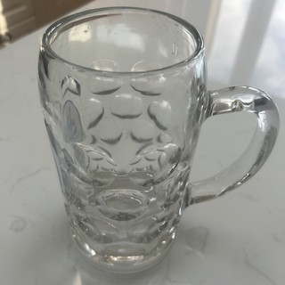 Lowenbrau Munich German Vintage Large Glass Beer Mug Stein Heavy Glass 1 Litre