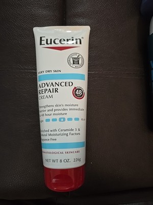 Eucerin Advanced Repair Body Cream for Very Dry Skin, Fragrance-Free, 8 oz (D4)