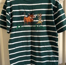 Very Rare  Vintage Disney Timon  Pumbaa Striped Tee