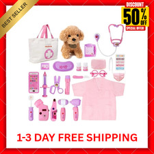Meland Toy Doctor Kit for Girls - Pretend Play Doctor Set with Dog Toy