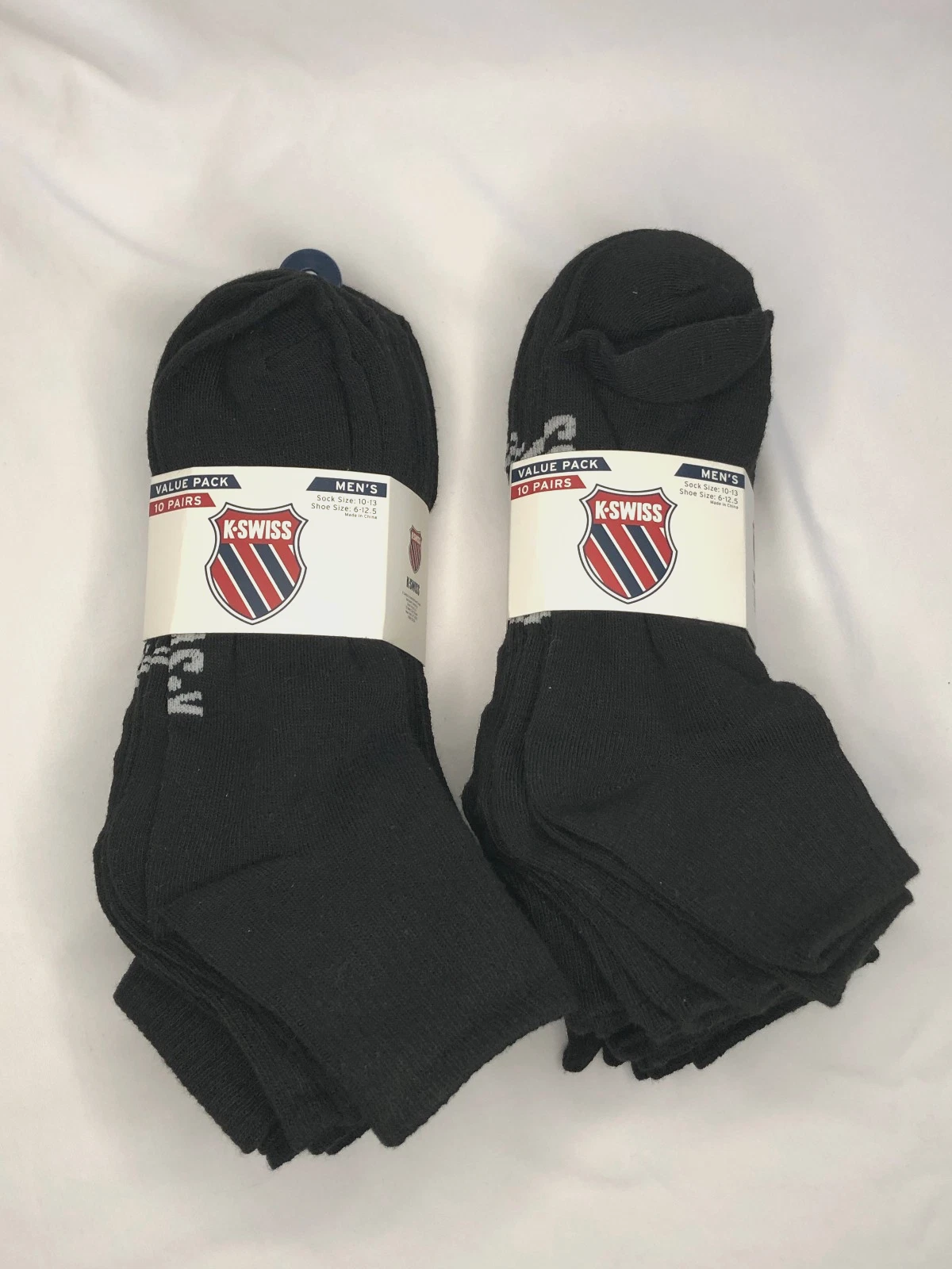 NEW Men Lot of 2 K-Swiss K-NIT Light Ankle Cut Value 10 Pack Socks Sz 10-13 $60
