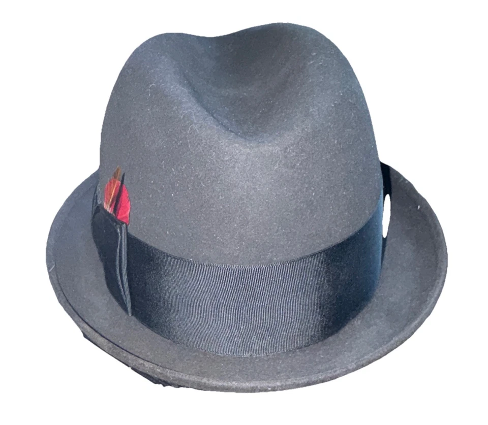 Винтажная фетровая шляпа-федора Knox на заказ 6 7/8 в оригинальной коробке сделано в Бруклине - Изображение 2 из 4