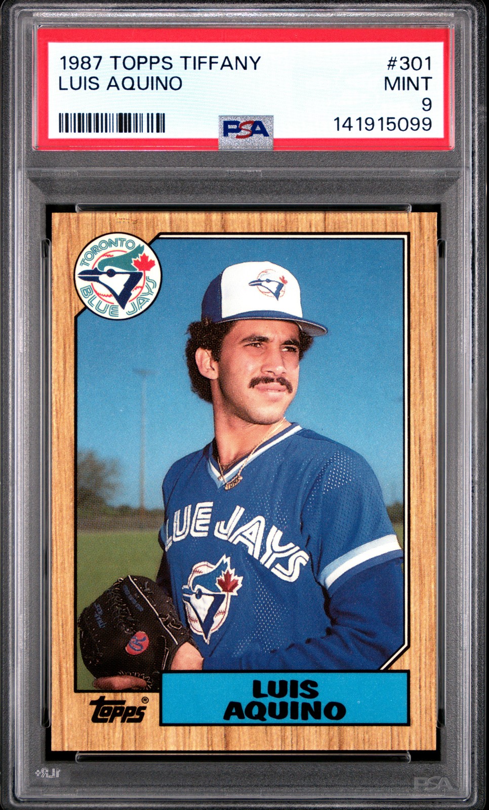 1987 TOPPS TIFFANY #301 LUIS AQUINO PSA 9