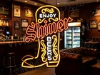 Shiner Beers Tapping Boot Beer Neon Led Sign 24"x20" Toe Taps Motion With Dimmer