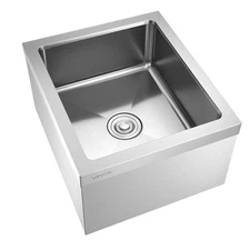 VEVOR Stainless Steel Floor Mop Sink, 22 x 19 x 12 in, 304 Stainless Steel, with