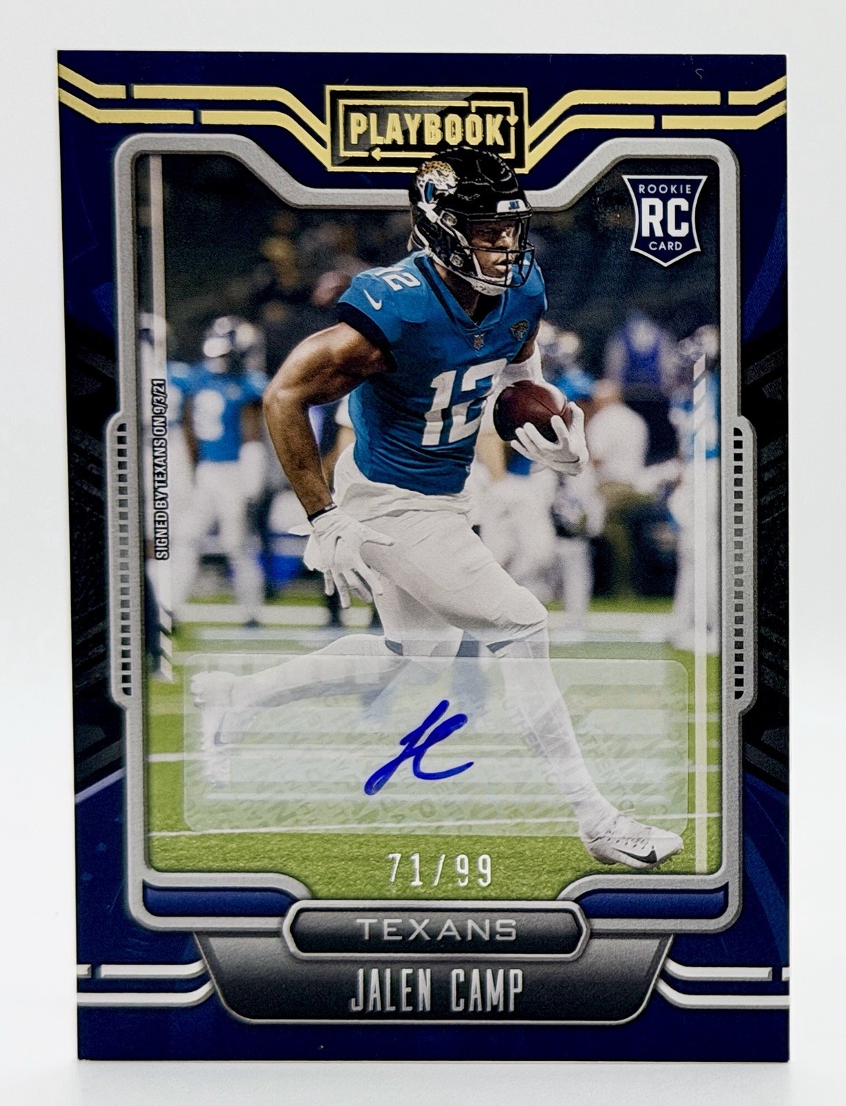 2021 Panini Playbook Gold Signatures #193 Jalen Camp RC Auto 71/99 Jaguars