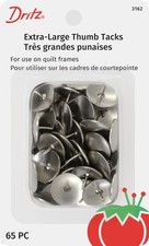 Dritz 3162 Quilter's Thumb Tacks with Extra Large Heads Large, Silver