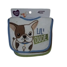 Parent's Choice 4 Pack Baby boy Bibs Lil' Dude Doggy Design Multicolor infant