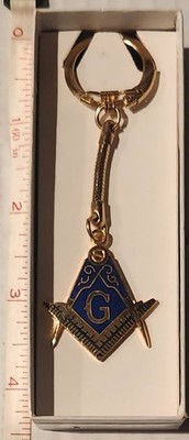 F.N. Kistner Freemason Masonic Square and Compass Key Chain RARE