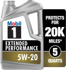 Mobil 1 Extended Performance Full Synthetic Motor Oil 5W-20, 5 Quart (1 Pack) Fr 30.36 per gallon