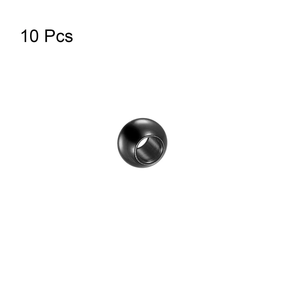 20pcs Beads 6mm Stainless Steel 3mm Hole Dia Bead for DIY Crafts, Black - Imagem 3 de 4