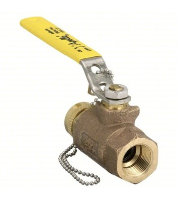 Apollo 70104HC  3/4'' NPT Bronze Ball Valve x 3/4'' Hose Connection, Cap & Chain