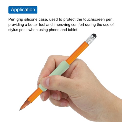 3pcs Pen Grip Silicone Case Silicone Ergonomic, Pink Blue Green - Zdjęcie 4 z 4