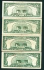 ((4 NOTES)) $5 1953/ 1963 United States Note ** PAPER CURRENCY — photo 2