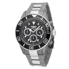 NEW Invicta PRO DIVER CHRONO SOLID TITANIUM 45mm Black Dial 200M Diver Watch