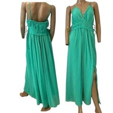 ASOS DESIGN elasticated frill waist midi slip dress medium textured D1 5024